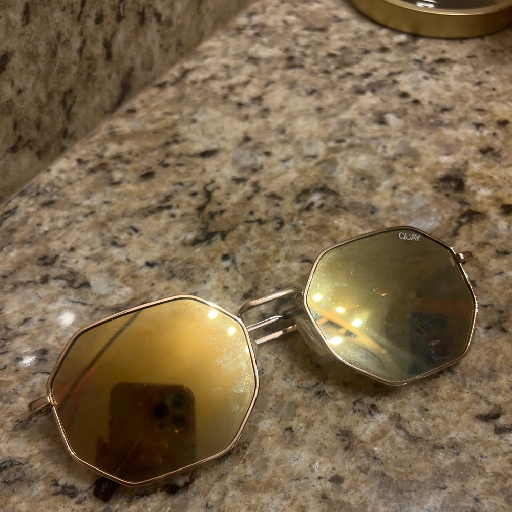 Quay Gold On a Dime Sunglasses
